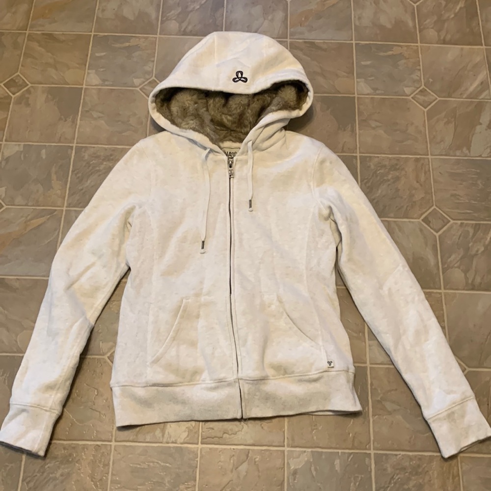 TNA Women's Cream Faux-Fur Lined Zip Hoodie